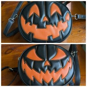 Love Pain and Stitches Pumpkin Kult double-sided crossbody bag